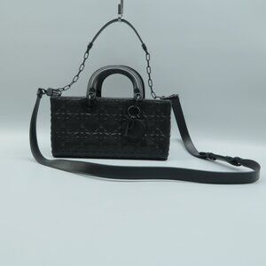 DIOR Lady Dior Black Leather Satchel